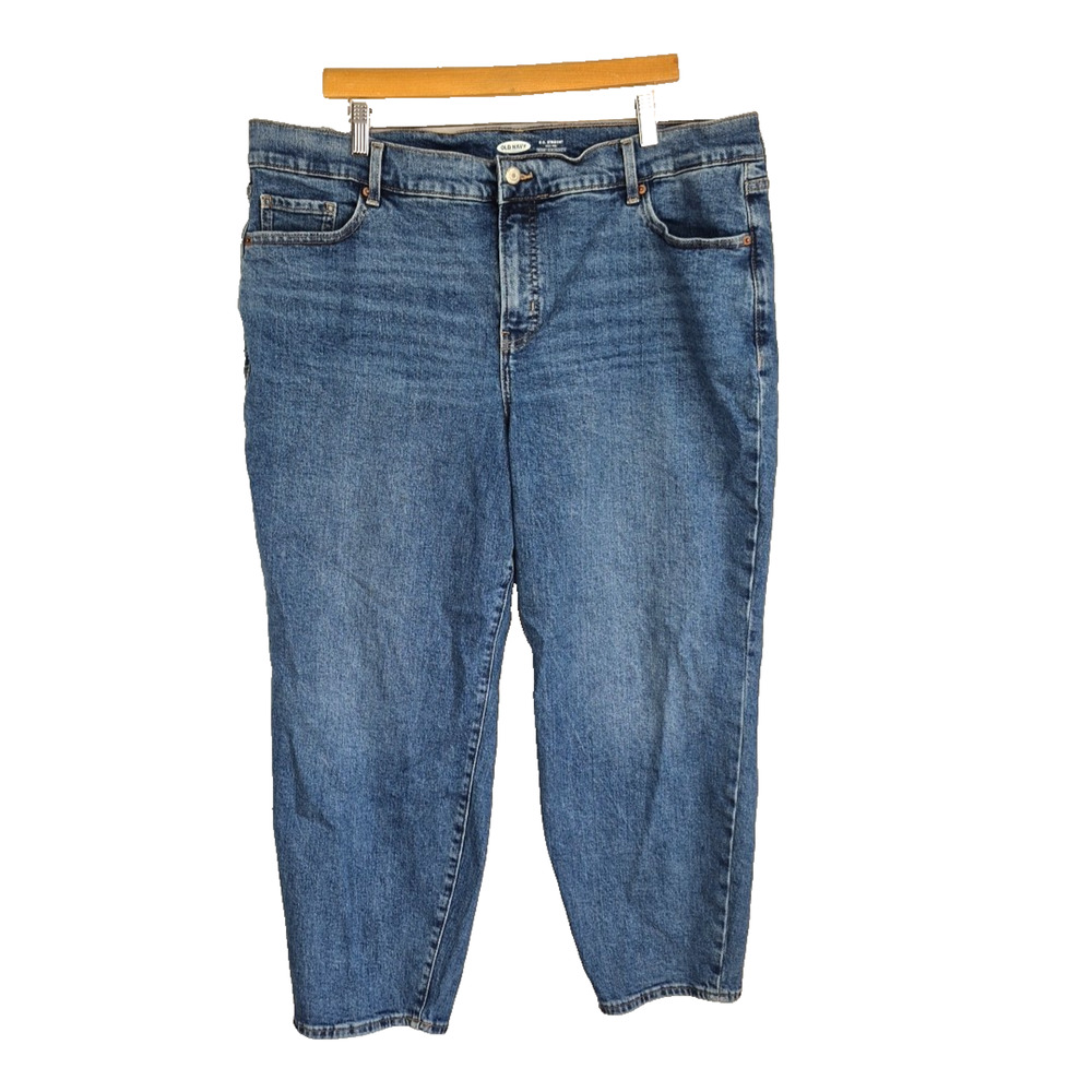 Old Navy Jeans Womens 22 Plus O.G Straight High Rise Margarita Ankle Blue Pants